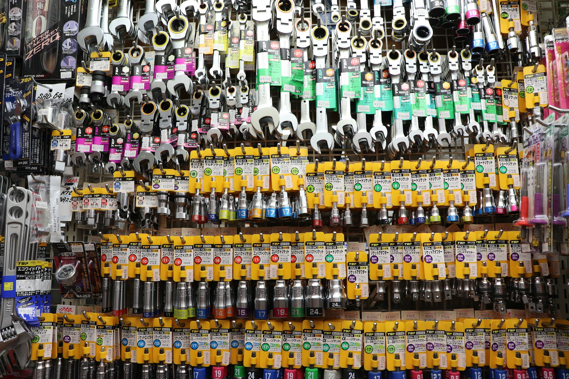 assorted color bottle cap on rack